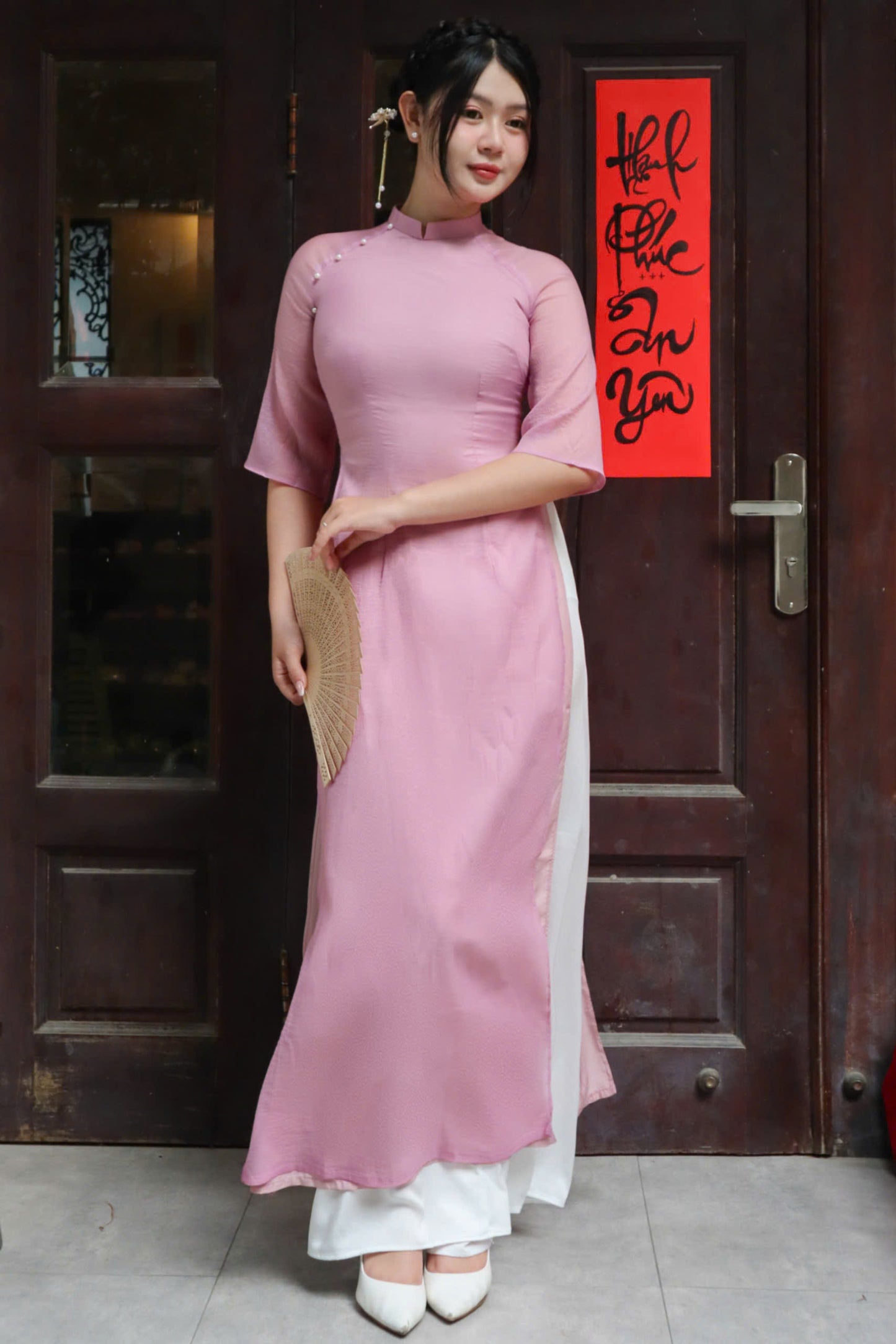 Pre-made Vietnamese Traditional Ao Dai - Women Ao Dai Set | CV-T1