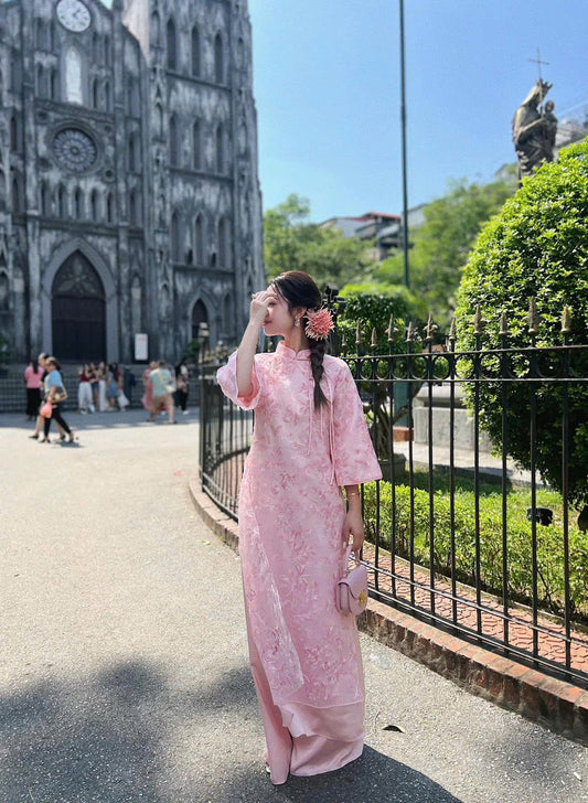 Traditional Dress - NO Pant | Vietnamese Ao Dai | Áo Dài Truyền Thống