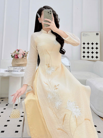 EMMA Ao Dai Long Dress | Vietnamese Traditional Ao Dai Set