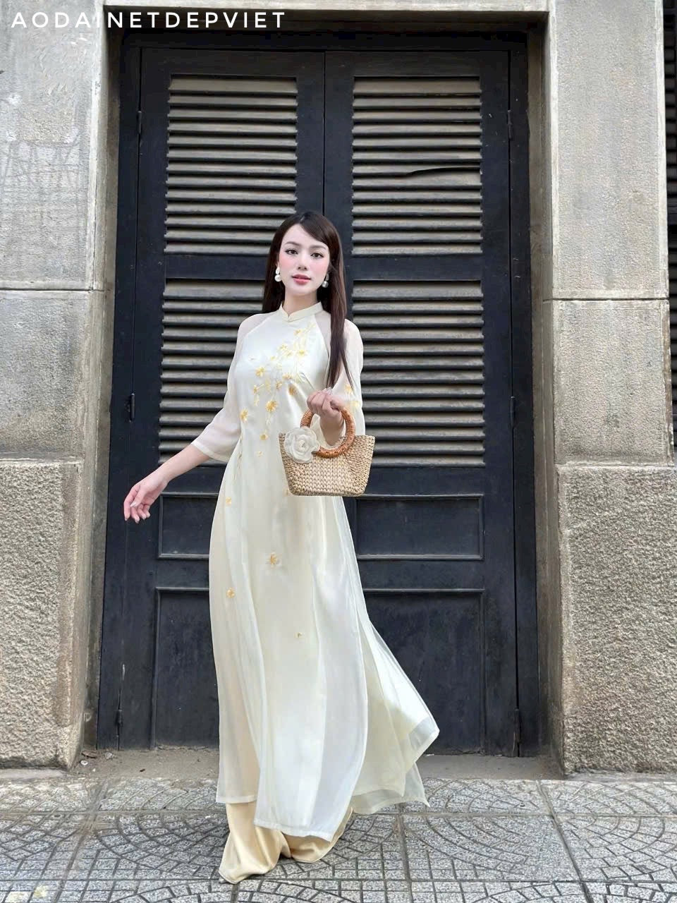 Butter Yellow Women Ao Dai | Vietnamese Modernized Dress