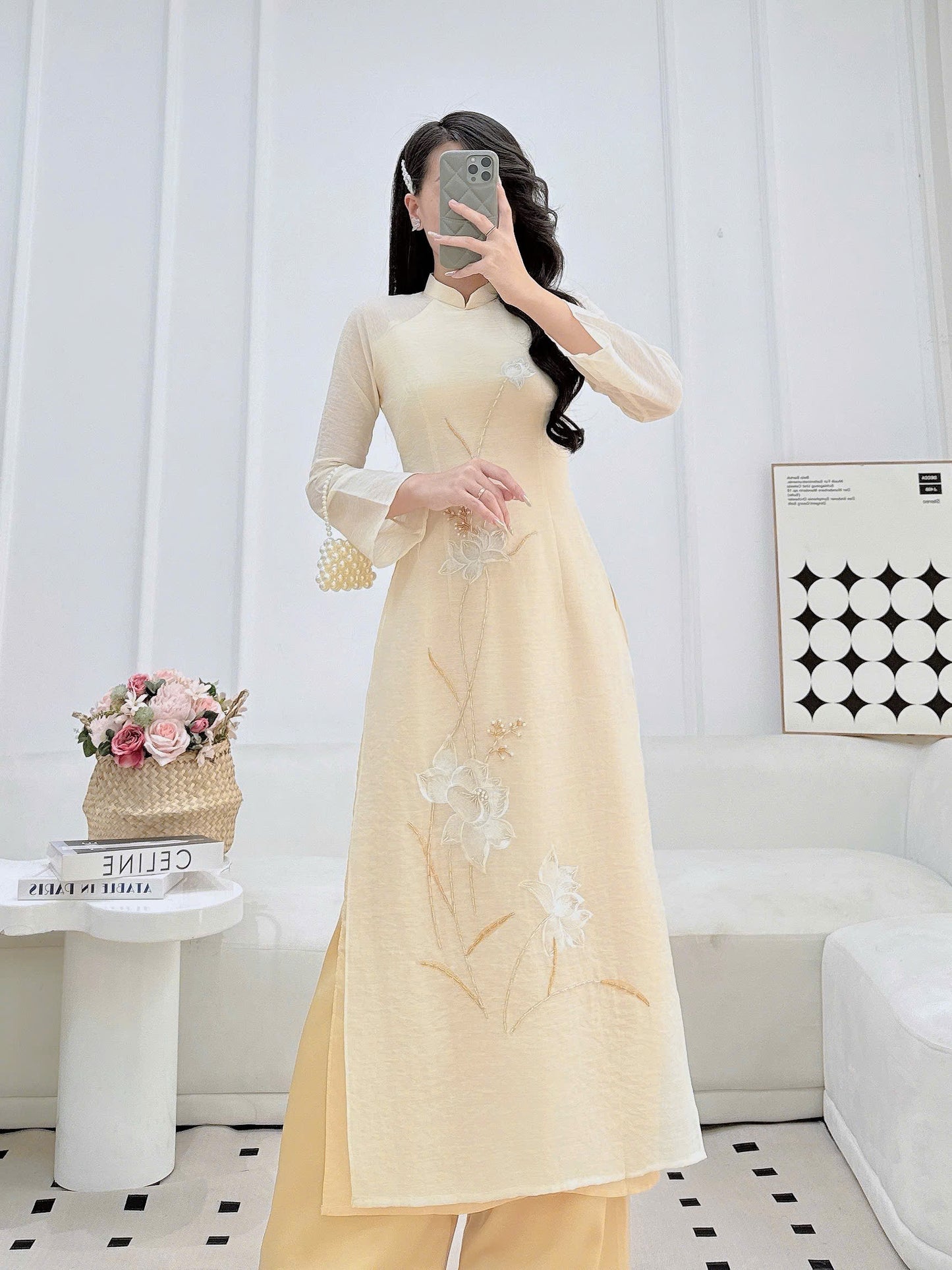 EMMA Ao Dai Long Dress | Vietnamese Traditional Ao Dai Set