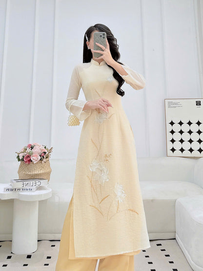 EMMA Ao Dai Long Dress | Vietnamese Traditional Ao Dai Set