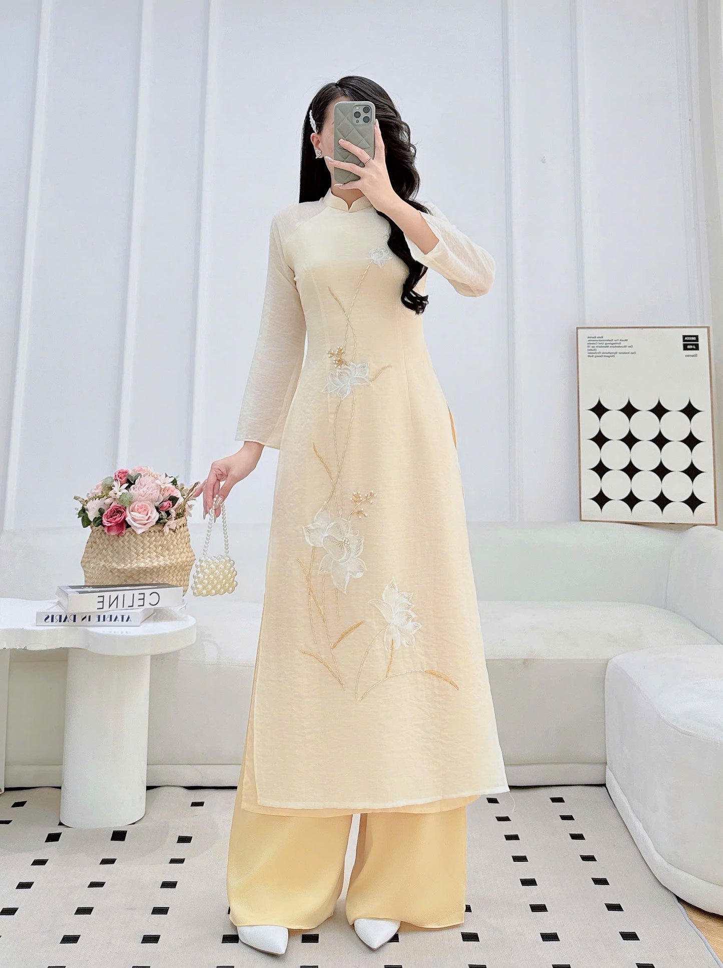EMMA Ao Dai Long Dress | Vietnamese Traditional Ao Dai Set