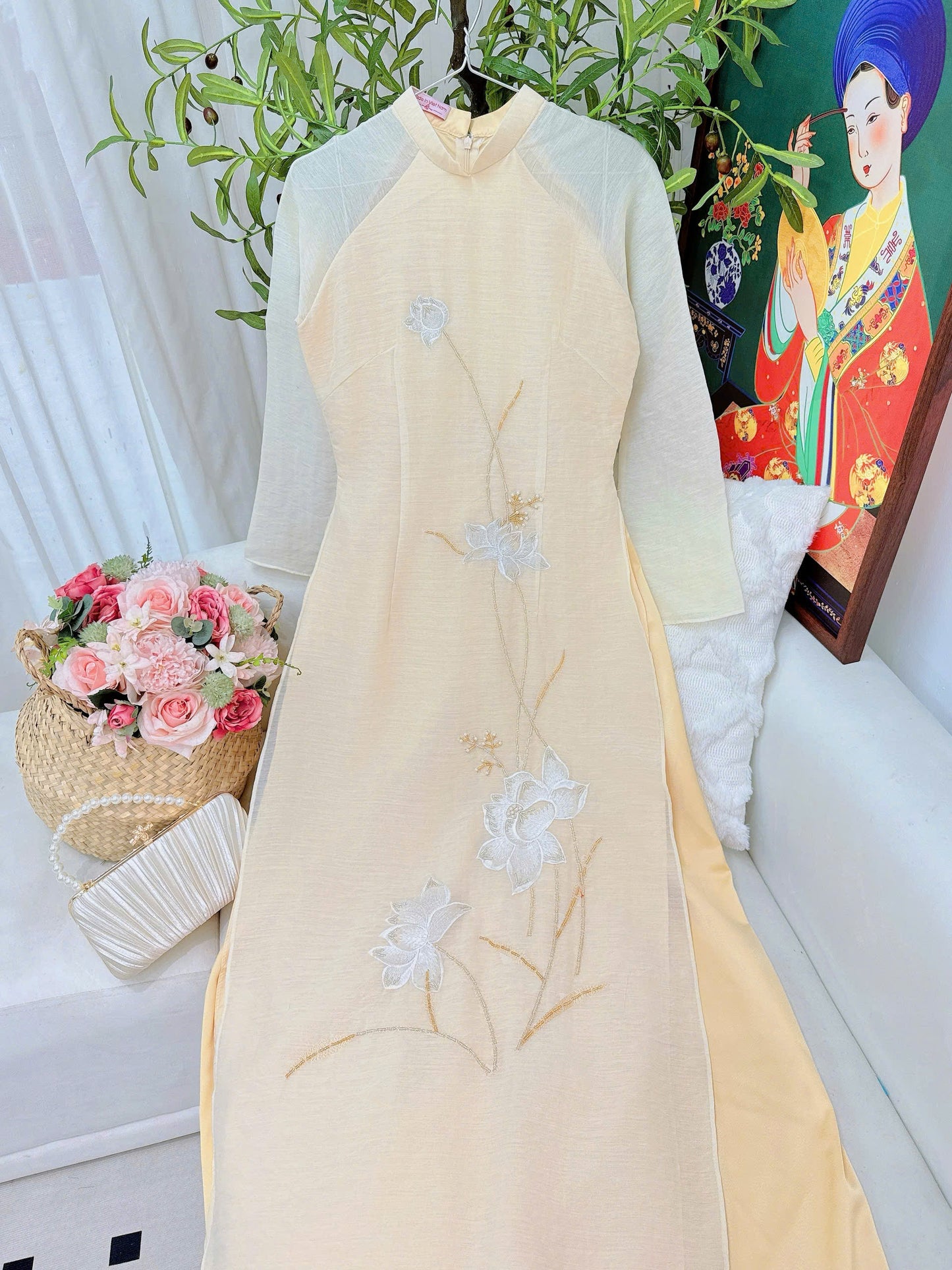 EMMA Ao Dai Long Dress | Vietnamese Traditional Ao Dai Set