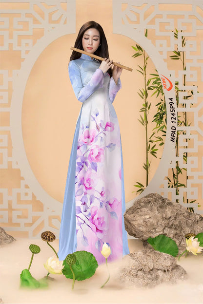 3D Jasmine Pattern Ao Dai For Women | Traditional Ao Dai Vietnam