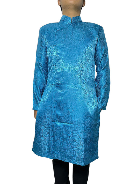 Aqua Blue Gam Ao Dai For Men - Men Dress | Ao Dai For Groomsmen
