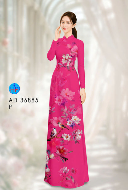 Pre-order: Vietnamese Ao Dai for Women – Printed Floral Traditional Dress, Lunar New Year, Elegant Vietnamese Dress