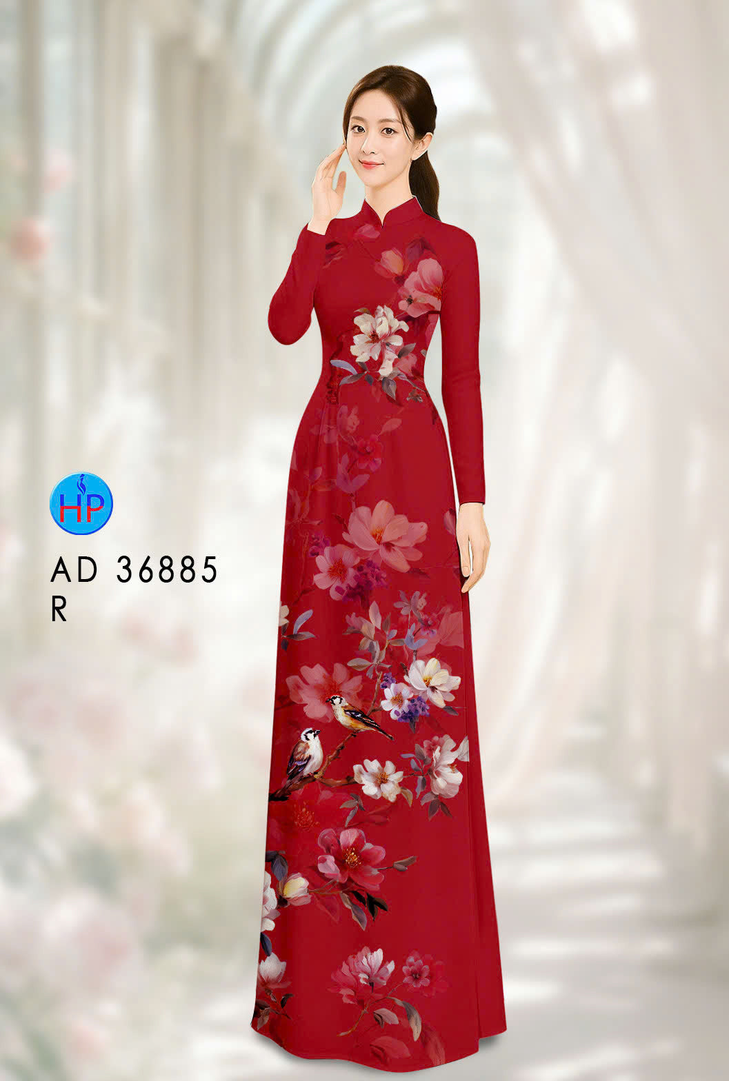 Pre-order: Vietnamese Ao Dai for Women – Printed Floral Traditional Dress, Lunar New Year, Elegant Vietnamese Dress