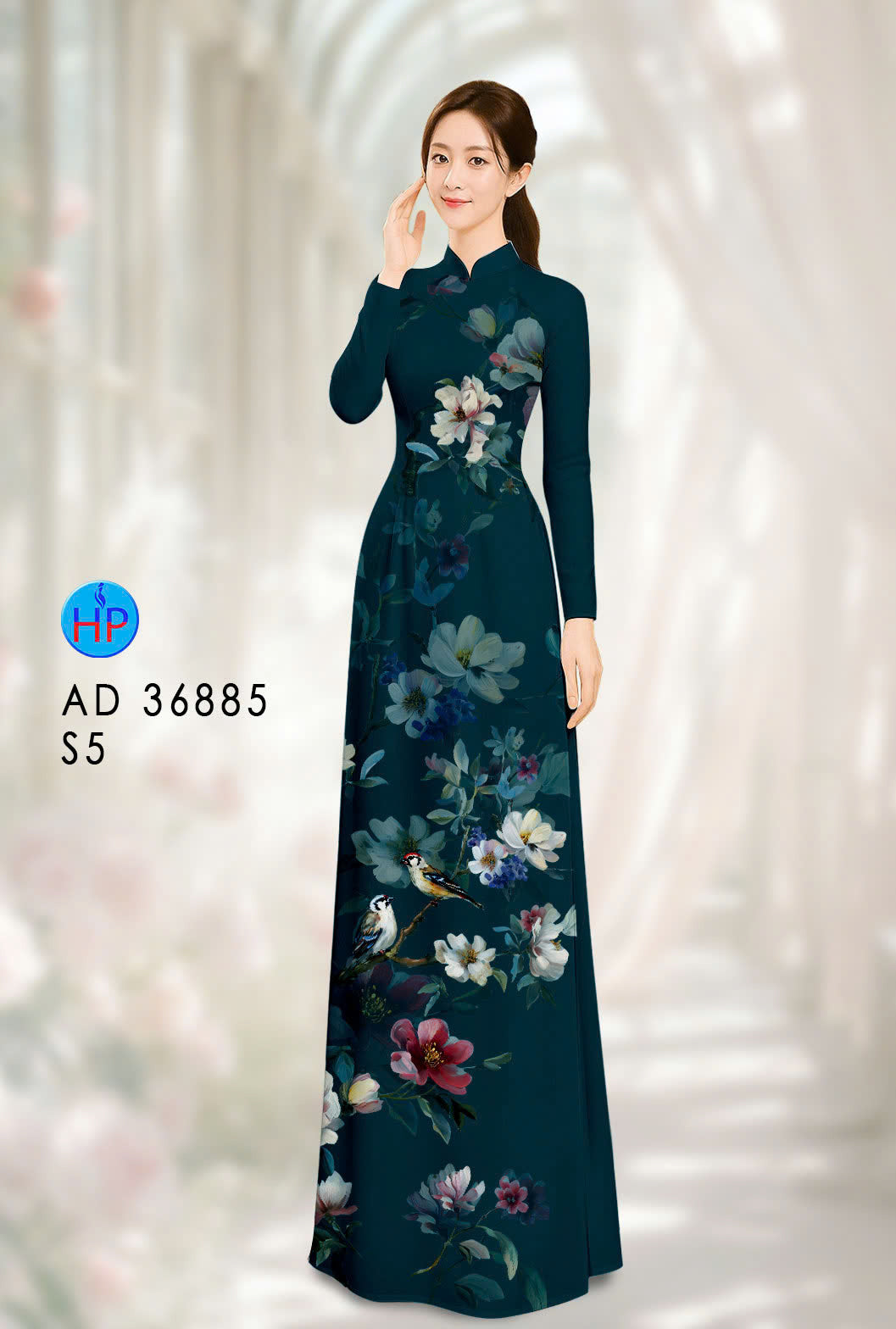 Pre-order: Vietnamese Ao Dai for Women – Printed Floral Traditional Dress, Lunar New Year, Elegant Vietnamese Dress
