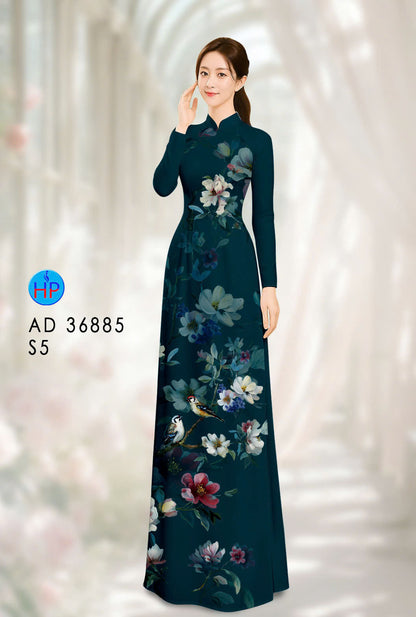 Pre-order: Vietnamese Ao Dai for Women – Printed Floral Traditional Dress, Lunar New Year, Elegant Vietnamese Dress