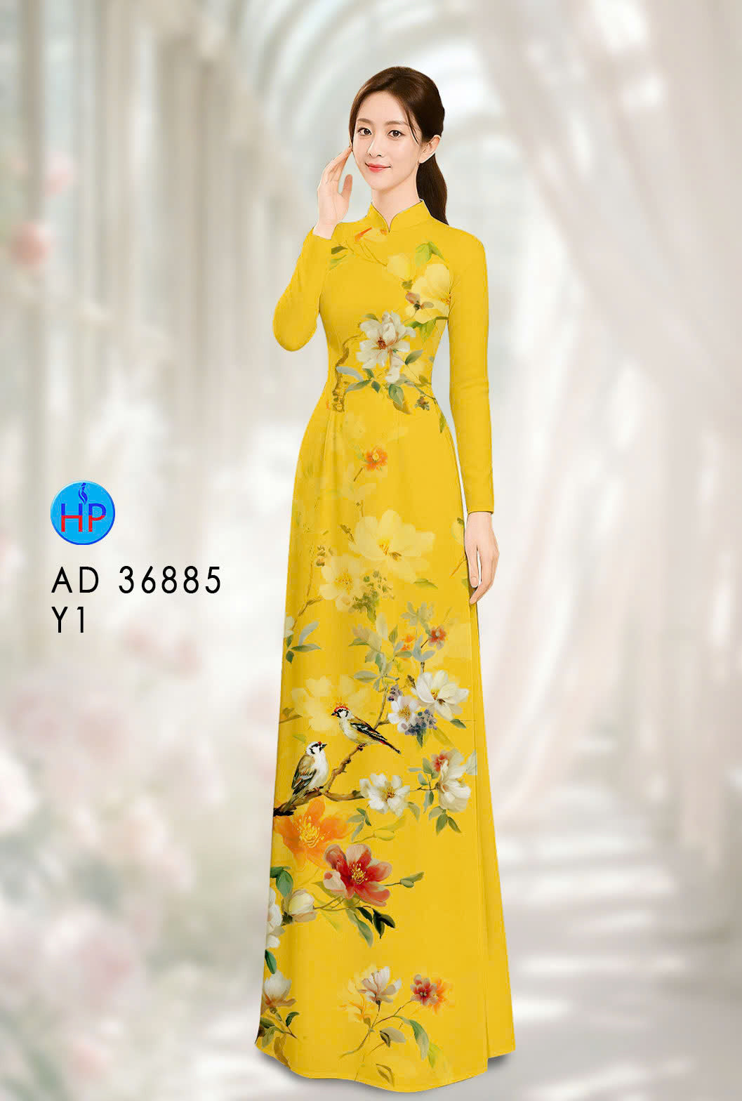 Pre-order: Vietnamese Ao Dai for Women – Printed Floral Traditional Dress, Lunar New Year, Elegant Vietnamese Dress